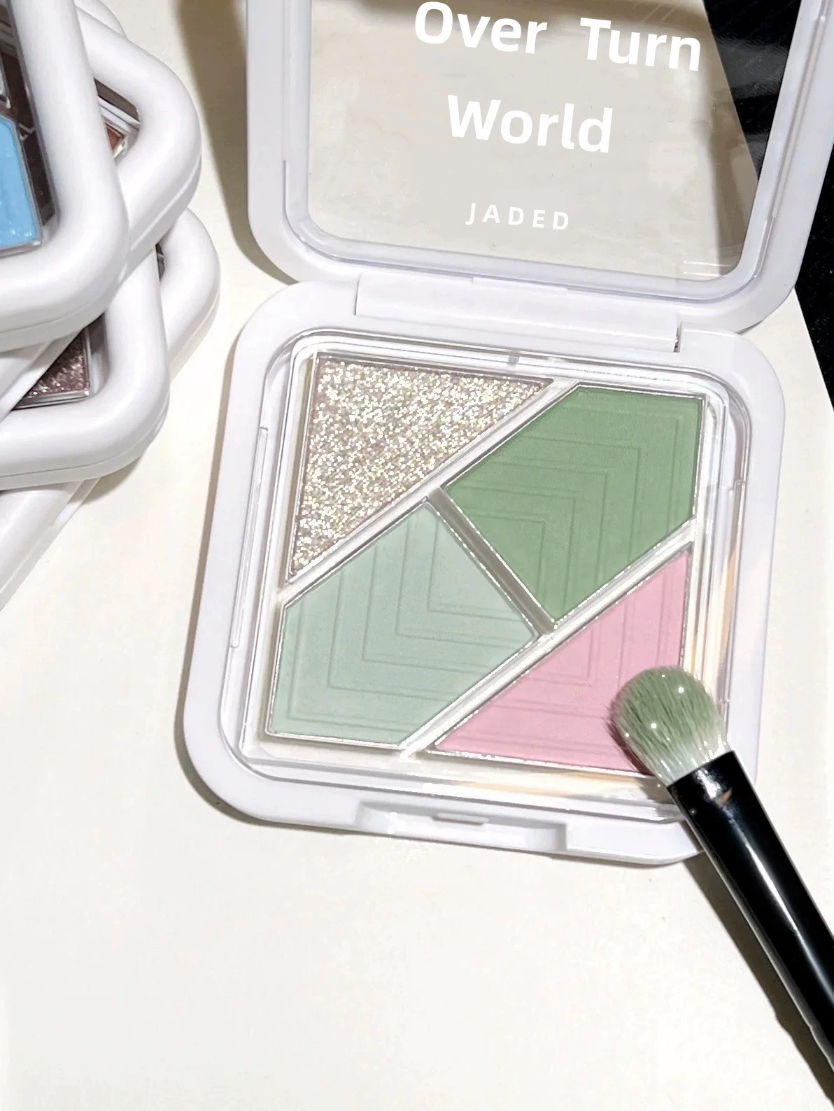 Палитра теней JADED Green eyeshadow, портативная тень для век, четыре цвета