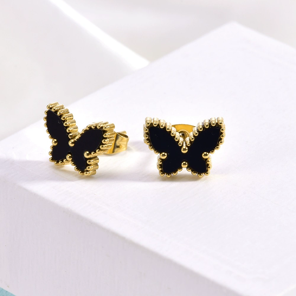 Earrings stainless steel, does not fade, 18 carat