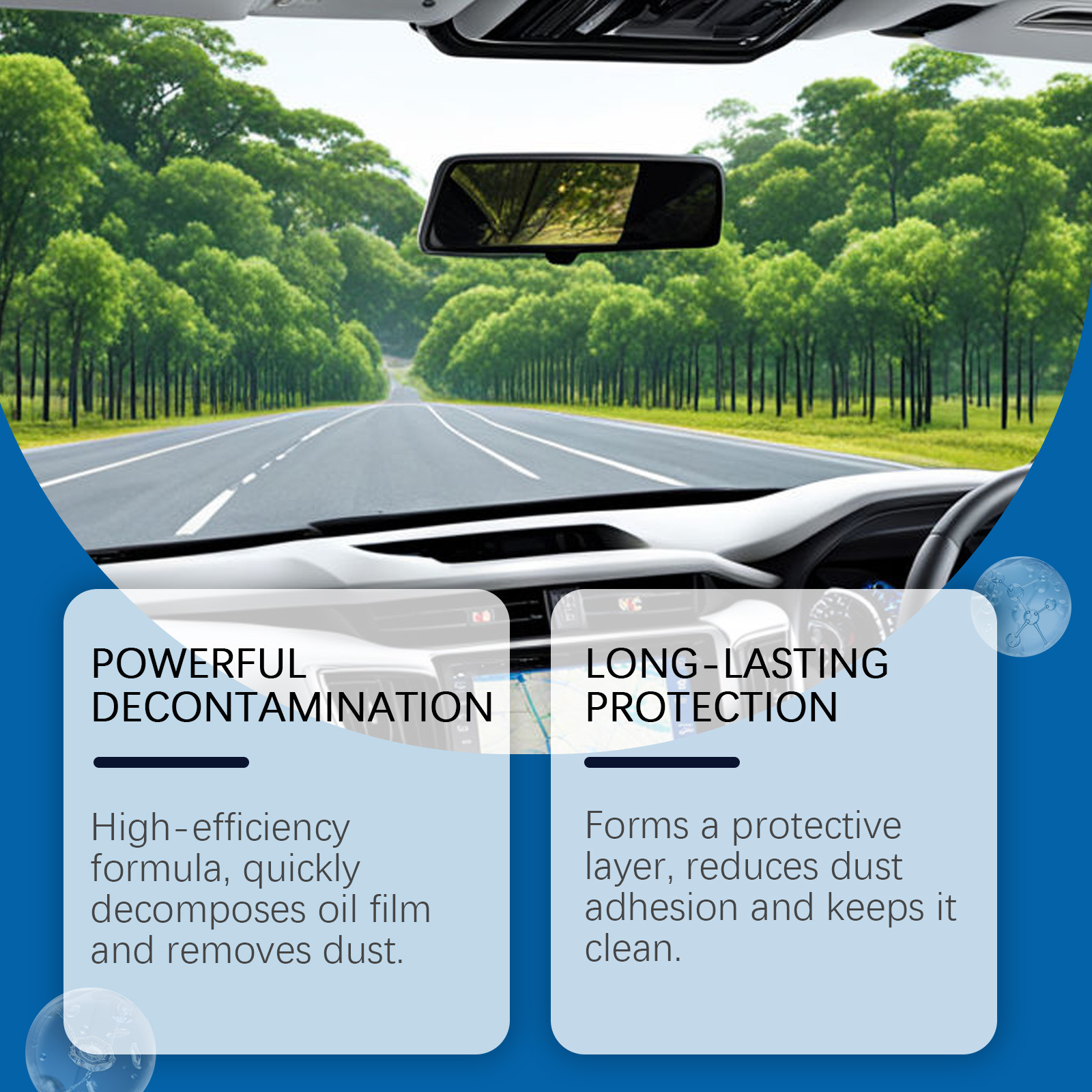 Rayhong Car Glass Oil Film Cleaner, Car Window Windshield Cleaning, Rain-Proof and Anti-Fog Car Glass Cleaner
