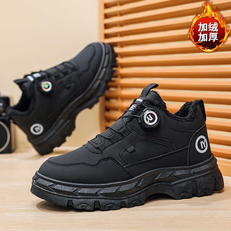 2025 nuevos zapatos de trabajo transpirables para hombres de otoño y invierno zapatos de hombre tendencia universal botas Martin zapatos de suela gruesa para hombres