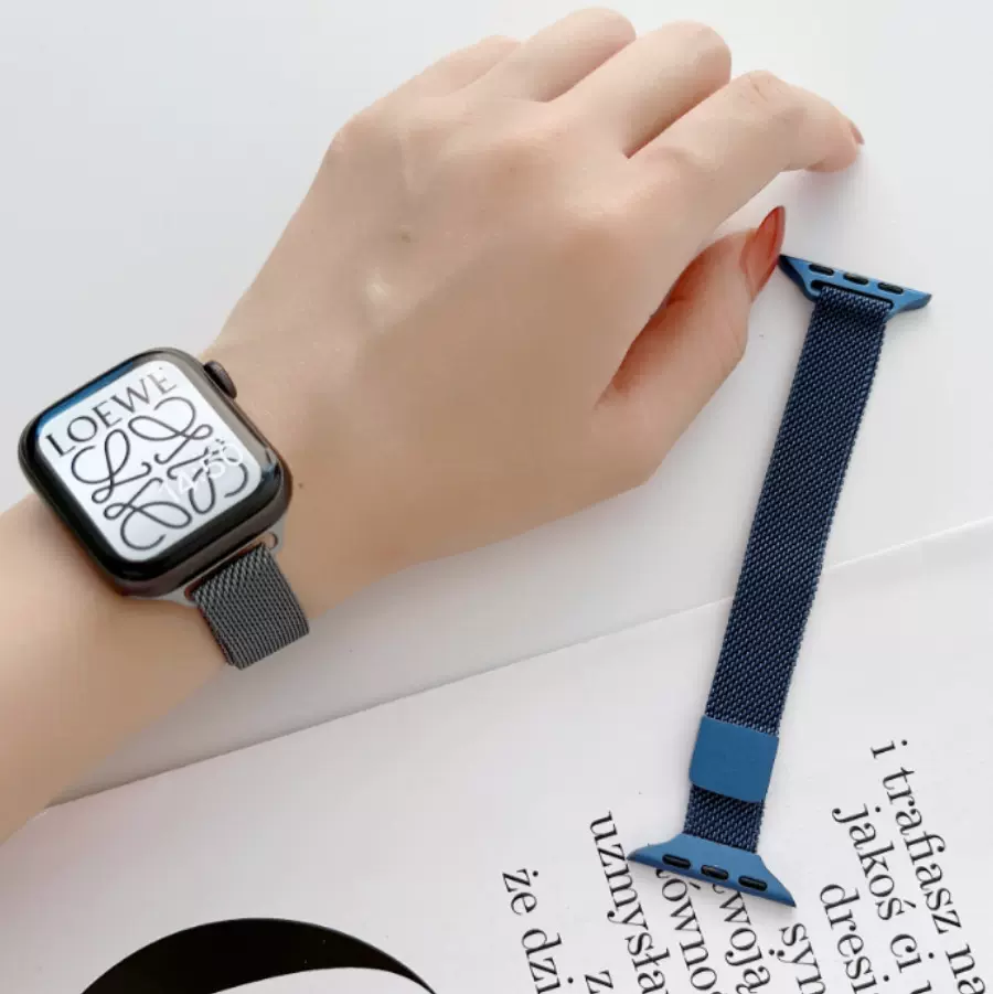 AppleWatch米兰尼斯适用iwatch9SE10代苹果14mm磁吸带磁吸表带