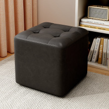 客厅小凳子家用矮凳结实耐用沙发茶几板凳软包坐墩实木皮凳换鞋凳