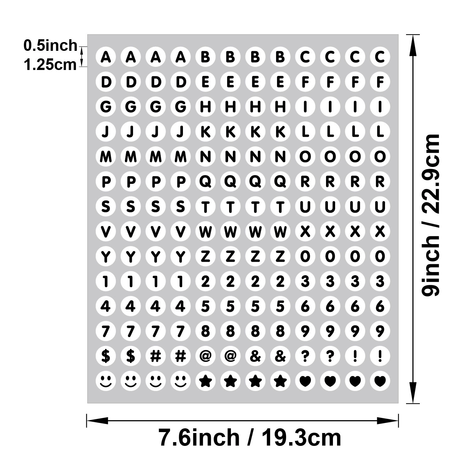 Waterproof sticker, cards, 0.5 inch, DIY