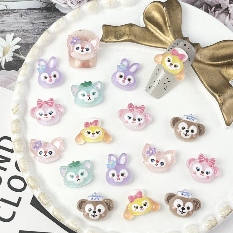New Duffy series cartoon nail accessories cute ailingna Beier star Delu anime character nail accessories New Duffy series cartoon nail accessories cute ailingna Beier star Delu anime character nail accessories