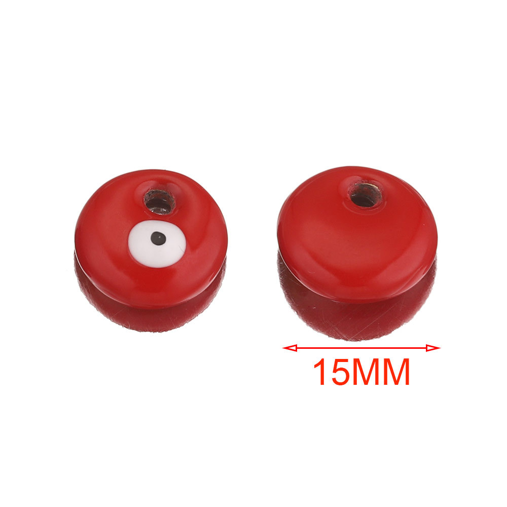 Cuentas cuadradas de acero inoxidable de ojo del diablo europeo y americano cuentas de esmalte de doble cara gota de aceite ojo cuentas espaciadoras cuentas sueltas joyas de bricolaje