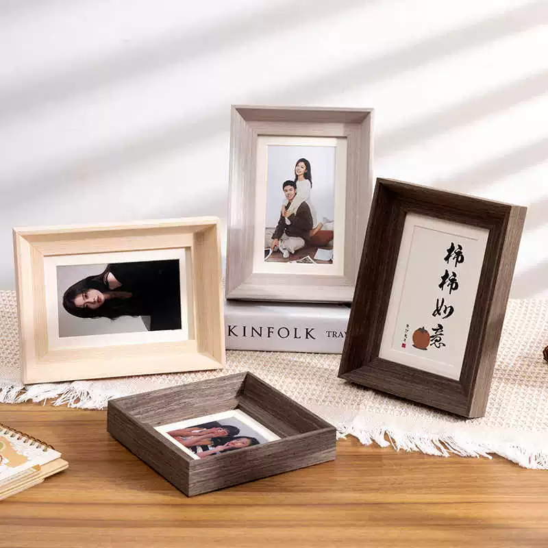 Фоторамка из натурального дерева, фотоальбом, на заказ, DIY, стиль высшего качества, 6 дюймов