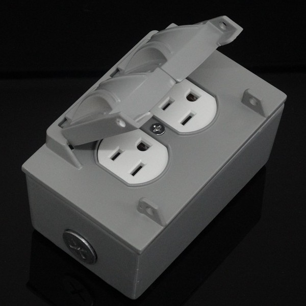 15A 250V双联美标美国制式插座 美式铝合钢防水插座