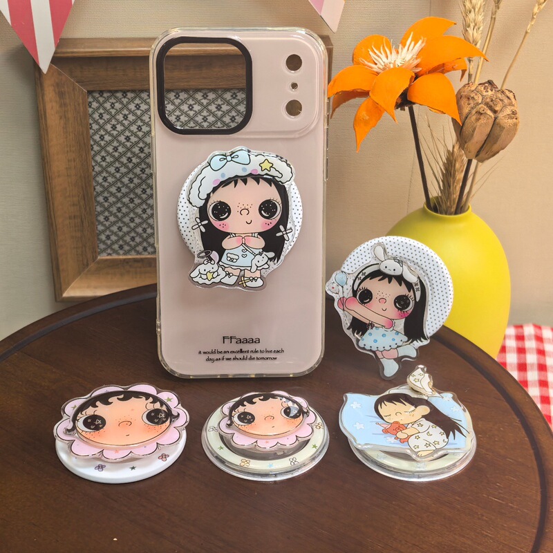 Cute Cartoon Little Jade Girl Suitable for Magsafe Magnetic Stand with Super Strong Adsorption and Retractable Desktop Airbag for Women Cute Cartoon Little Jade Girl Suitable for Magsafe Magnetic Stand with Super Strong Adsorption and Retractable Desktop Airbag for Women
