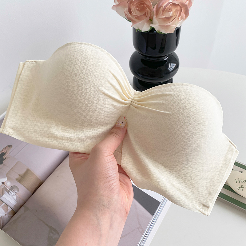 半杯少女生小胸聚攏顯大內衣女士無痕性感抹胸調整型防下垂文胸罩