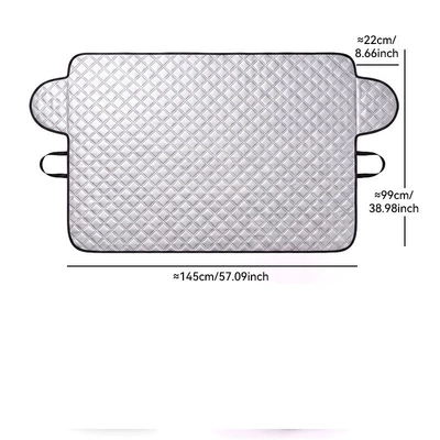 New cross-border car windshield cover, snow shield, winter anti-frost and anti-freeze car cover, sunshade protective cover (Car snow shield) - diamond-pattern-front-panel-black-trim