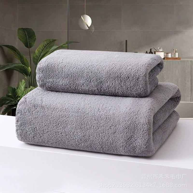 Хлопковое полотенце Coral fleece, утолщённый плюш, размеры 35×75 и 70×140 см, несколько цветов