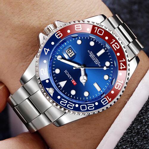 Cross-border AliExpress Water Ghost Luminous Watch Men's Sports and Leisure Quartz Watch Calendar Exquisite Men's Waterproof Watch