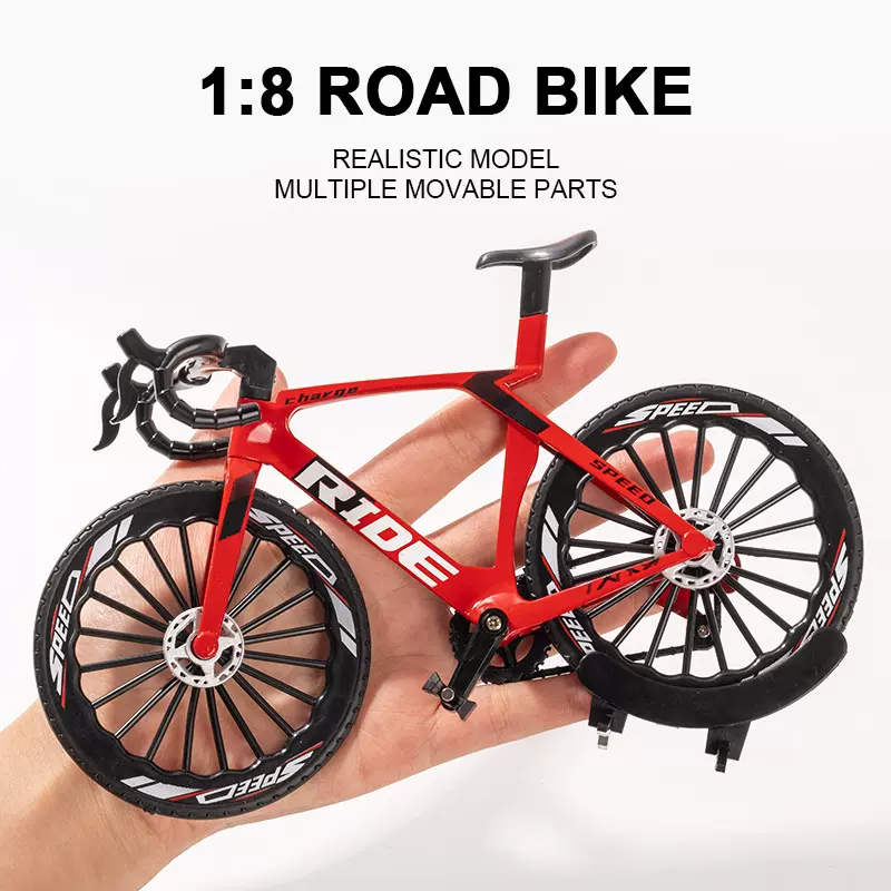 跨境公路自行车模型仿真山地车拼装手动diy合金车模摆件玩具单车
