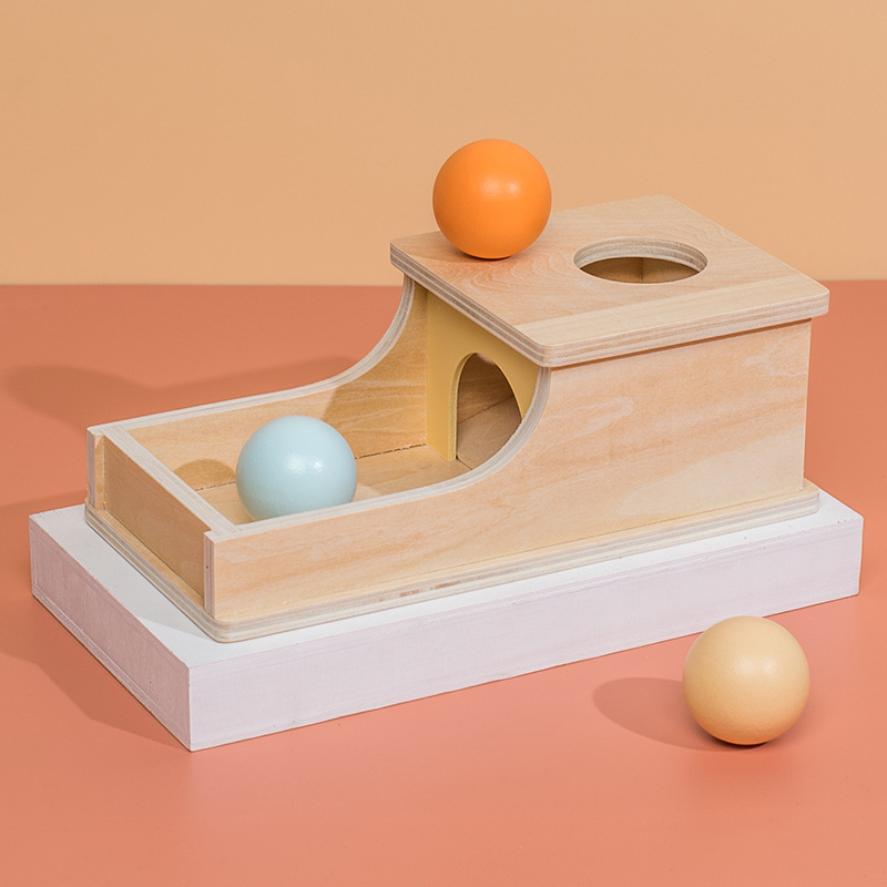 Caja de destino de cajón de bolas de madera Montessori transfronteriza juguetes educativos para niños desarrollo de inteligencia de educación temprana caja de monedas material didáctico