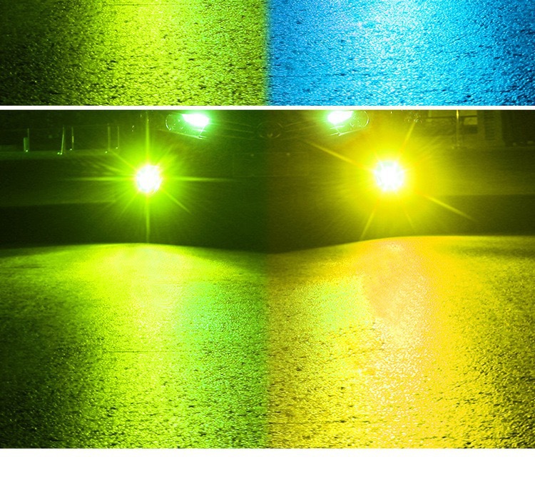 Factory Cross-Border Specializes in Automotive Led Lens Two-Color Fog Lamp H7 9005 9006 H11 Integrated Non-Destructive Installation