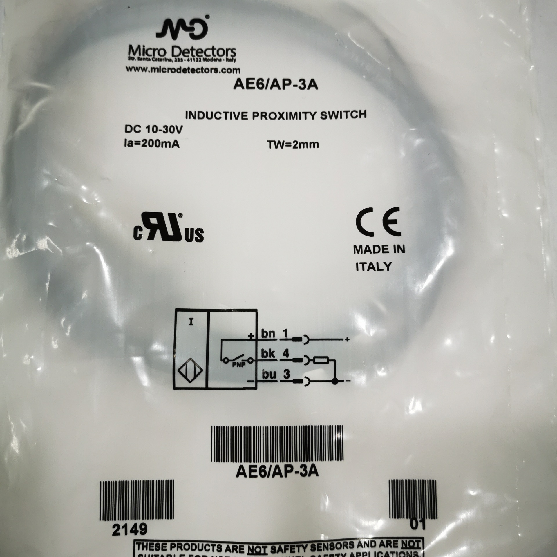 意大利墨迪产品Micro Detectors 传感器接近开关AE6/AP-3A优势产