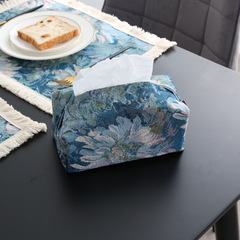 American-style oil painting element, modern home, 3D living room fabric tissue box, desktop tissue bag