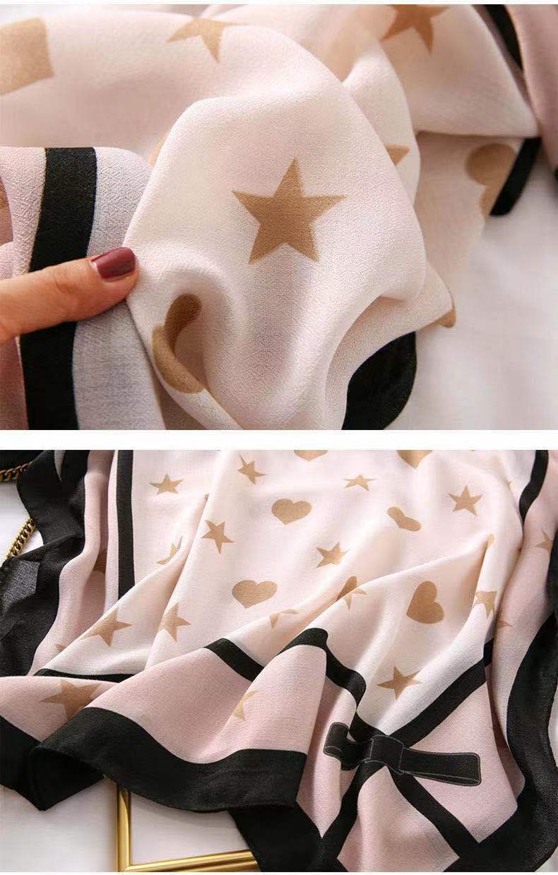 Women's Fashion Star Heart Shape Cotton And Linen Printing Cotton Linen Scarves display picture 3