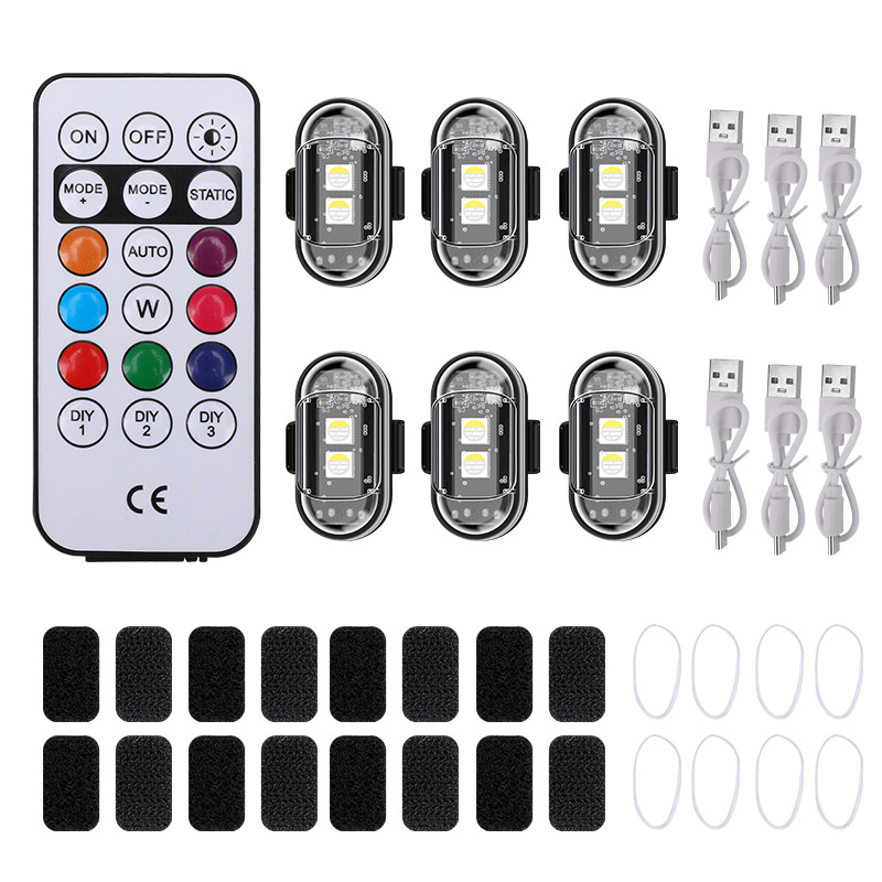Eight-Color Warning Light – Universal Motosiklet ləvazimatları və aksesuarları - six-lights-one-remote