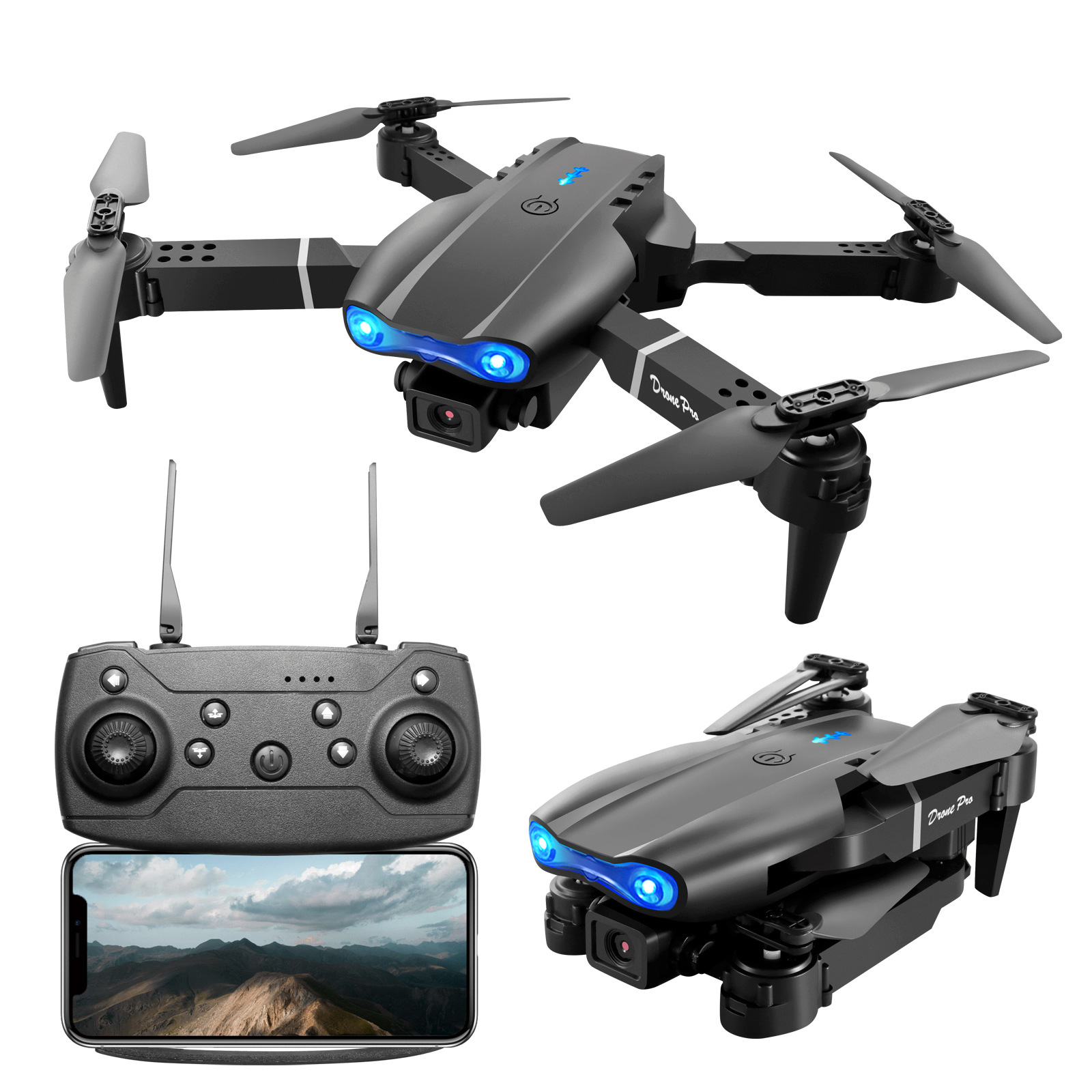跨境E99PRO&K3无人机高清航拍双摄像头遥控飞机四轴飞行器drone