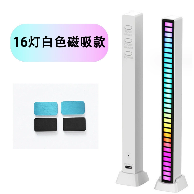 Магнитный всасывающий RGB свет настроения для ноутбука/настольного компьютера, автомобильный проходной звук, управление ритмом, светодиодная музыкальная атмосфера лампа