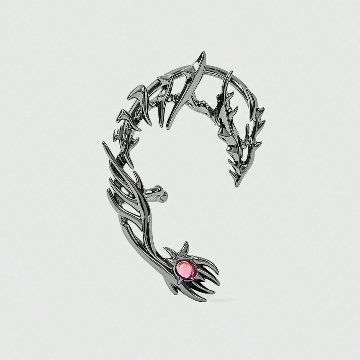 European and American cross-border future mechanical dragon-shaped metal Halloween rose mandala dark style street photography no-piercing ear cuffs