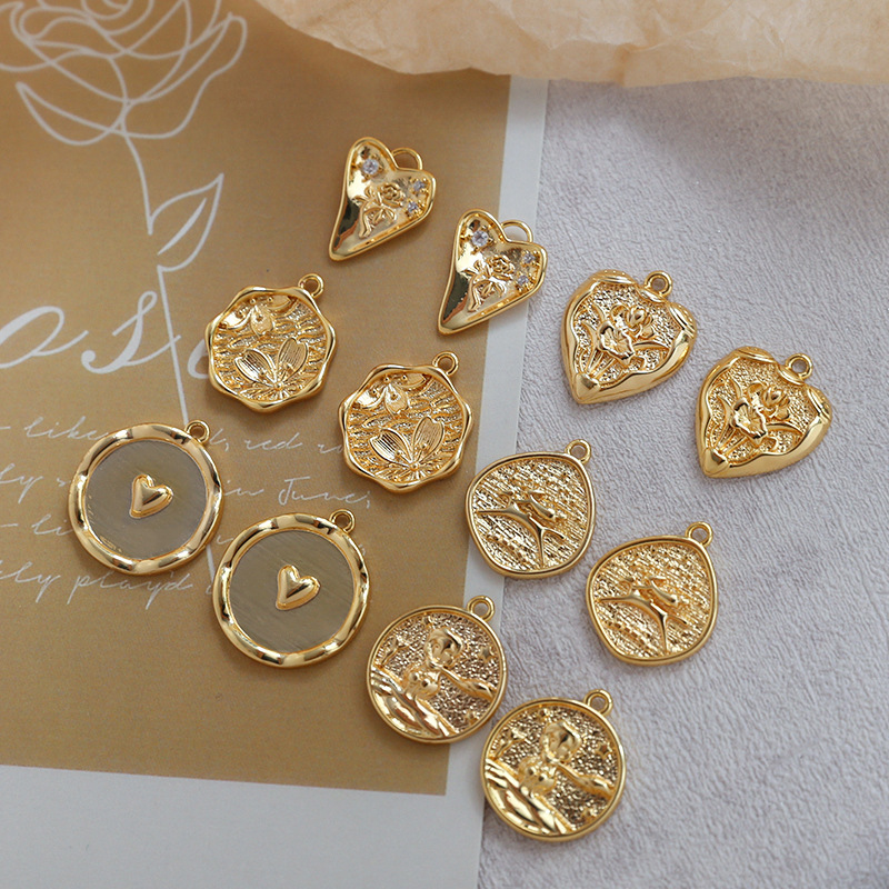 6g Weight Pendant Jewelry Making Type DIY Jewelry Accessories Classification 1 Piece Copper Heart Shape Flower Pendant