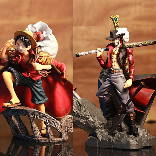 One Piece Figures Top Showdown Model King Theatrical version of Hawkeye Mihawk Luffy Shichibukai Doll Ornaments