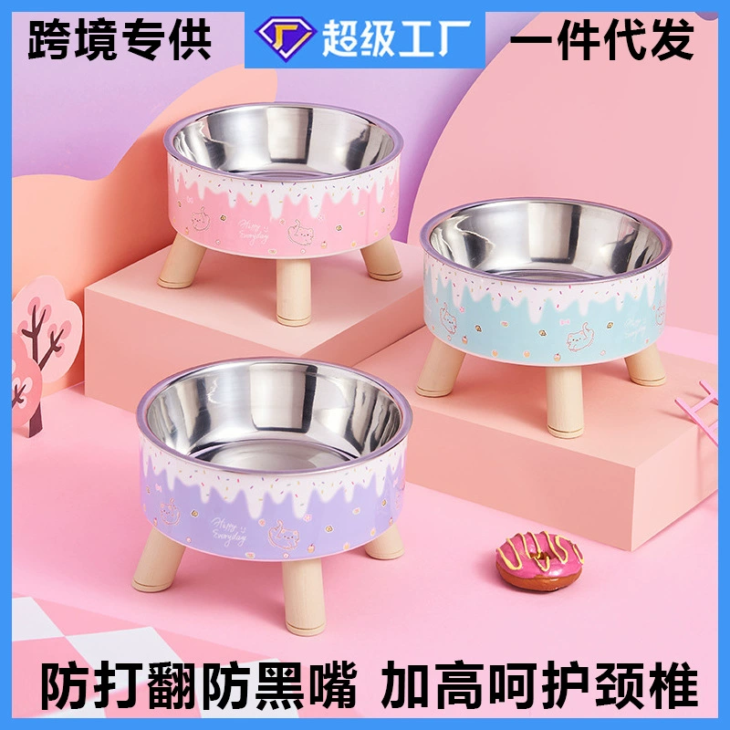 Чаша для домашних животных анти-опрокидывание миска для кошек Домашние животные из нержавеющей стали миска для собак
