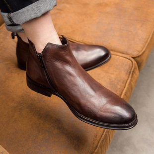6931 2022 Winter New Men's Genuine Leather Martin Boots Top Layer Cowhide Casual Men's Boots