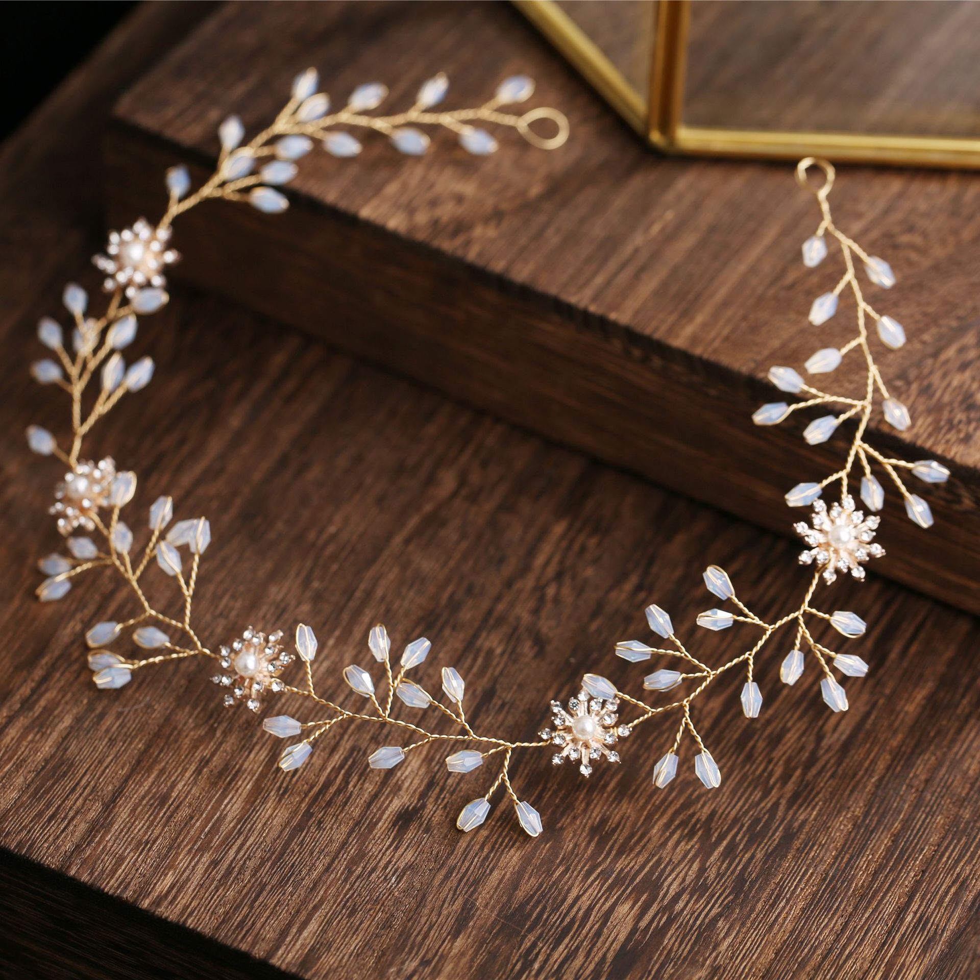 Leaf Branches Crystal Headband Wedding Dress Accessories display picture 5
