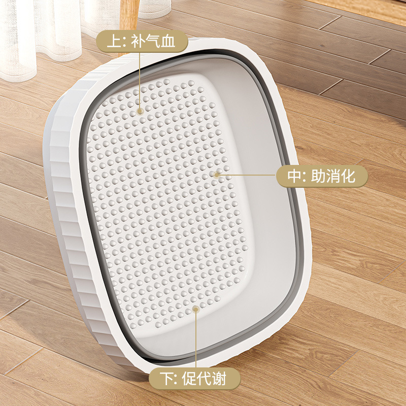 Cubo de baño de pies plegable para el hogar sobre la pantorrilla Cubo de alta profundidad portátil de viaje masaje de baño de pies bañera de pies plegable