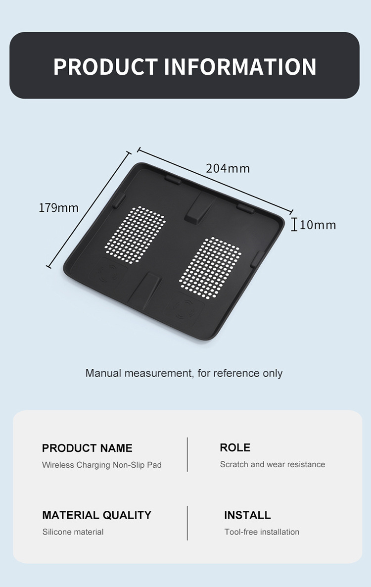 Suitable for 24 Byd Pickup Truck Shark Central Control Wireless Charging Silicone Anti-Slip Mat Car Special Modification Accessories