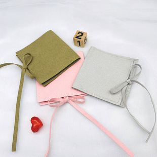 Hot sale multi-color microfiber small square bag earrings necklace ring bracelet small jewelry flip convenient storage bag