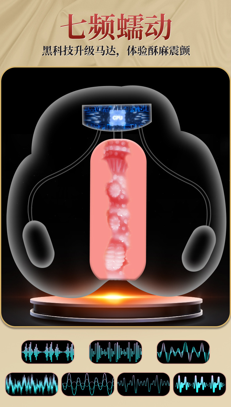Jiuai Male Masturbator Airplane Cup with Realistic Vaginal and Buttocks Mold in TPE — detail image 7
