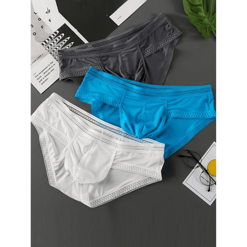 I 51321 Lace Trim Sheer Mens Briefs Lace-Trimmed Ultra-Thin Men's Briefs