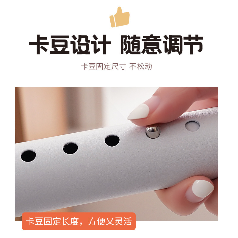 Painted retractable spring curtain rod installation-free punching rod accessories white thickened Roman rod window rod