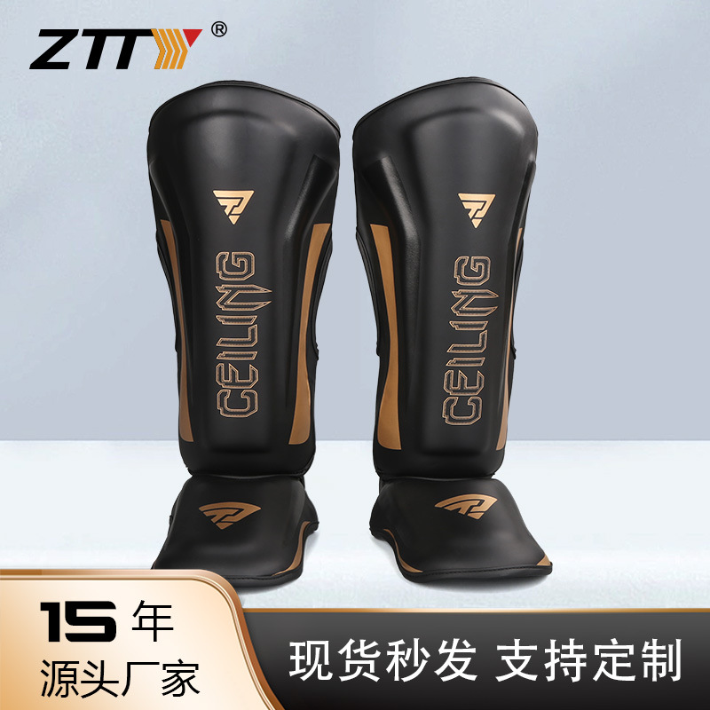 Calaberas de lucha de Ceiling Sanda de lucha con espinilleras en la parte posterior del pie, equipo de protección de entrenamiento de lucha de pu gruesa de boxeo