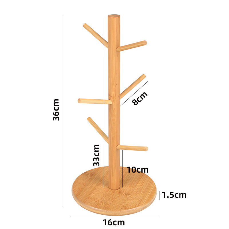 Portavasos de bambú con drenaje, soporte simple para cocina y encimera al por mayor image 15
