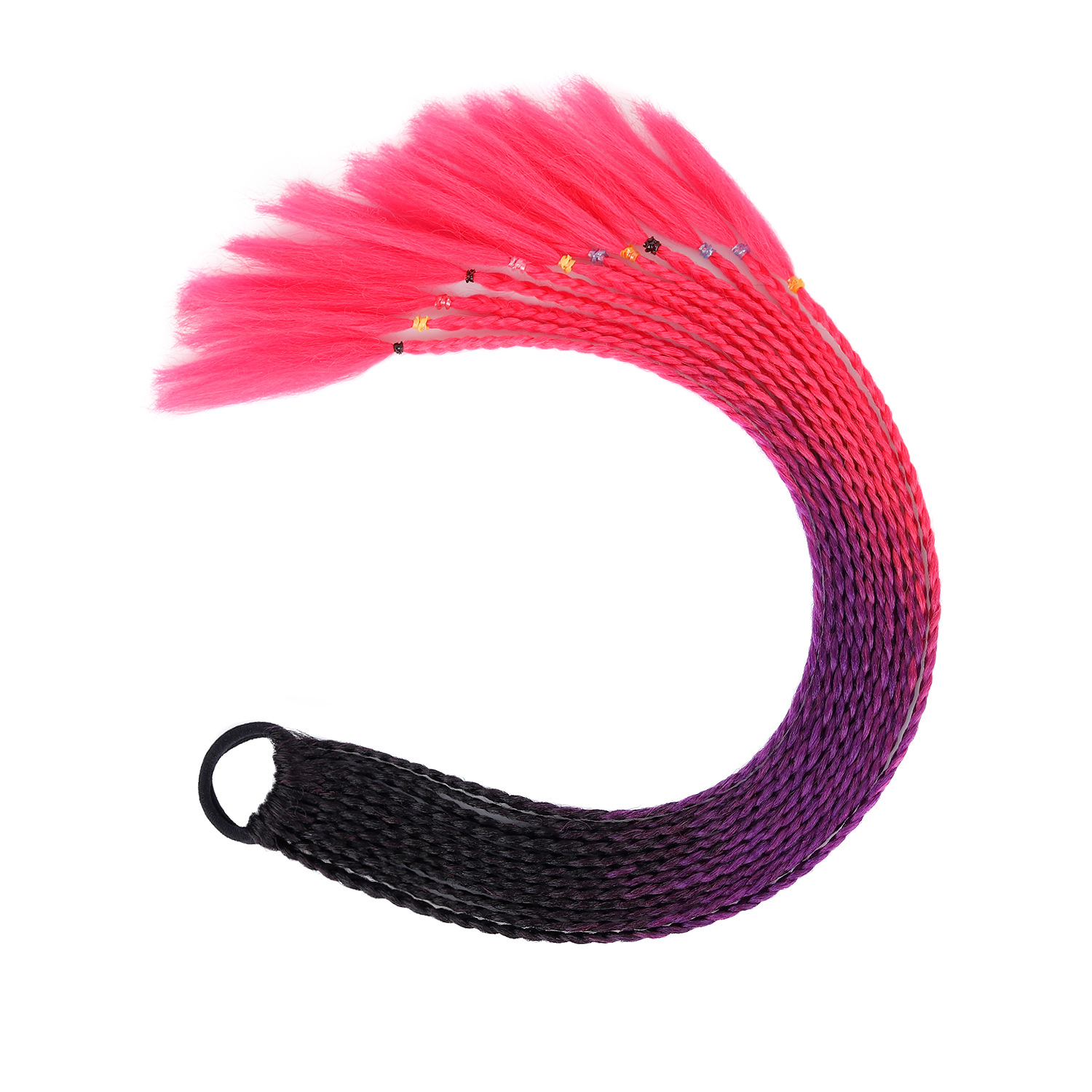 Coleta de Cabello Sintético con Trenzas de Fibra Sintética de Alta Temperatura Decorativo y Colorido