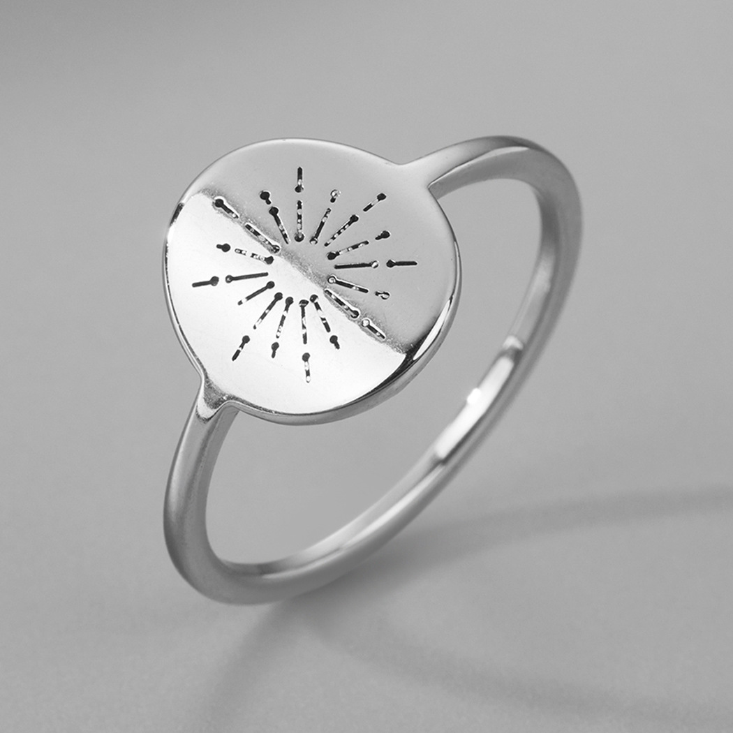 Fashionable ring stainless steel solar-powered