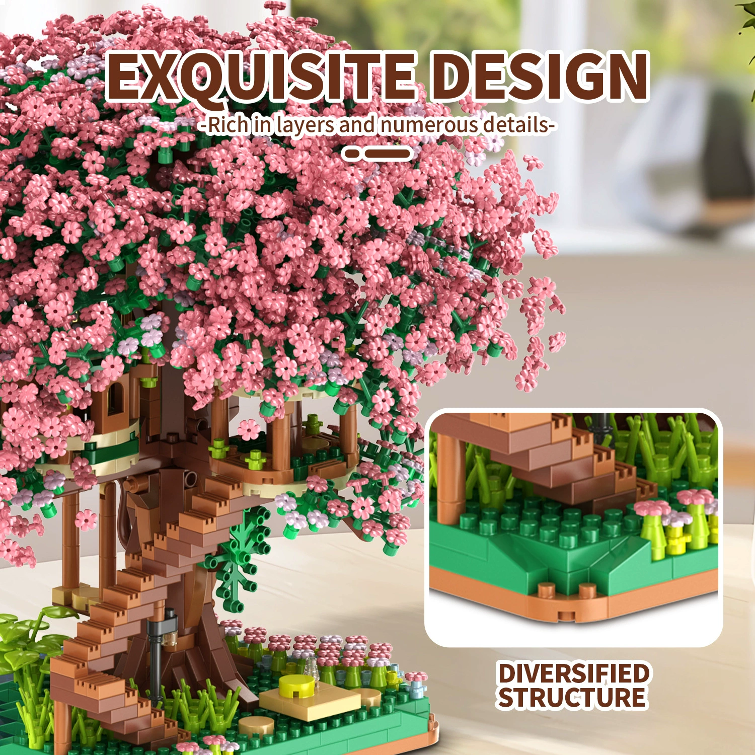 Конструктор Building Block Tree House, набор из мелких деталей, 23×15×7 см, подарочная игрушка