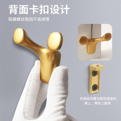 Modern minimalist Nordic-style bedroom and bathroom entryway shoe cabinet, foyer wardrobe, perforated furniture, and deer antler-style coat hooks with hardware.