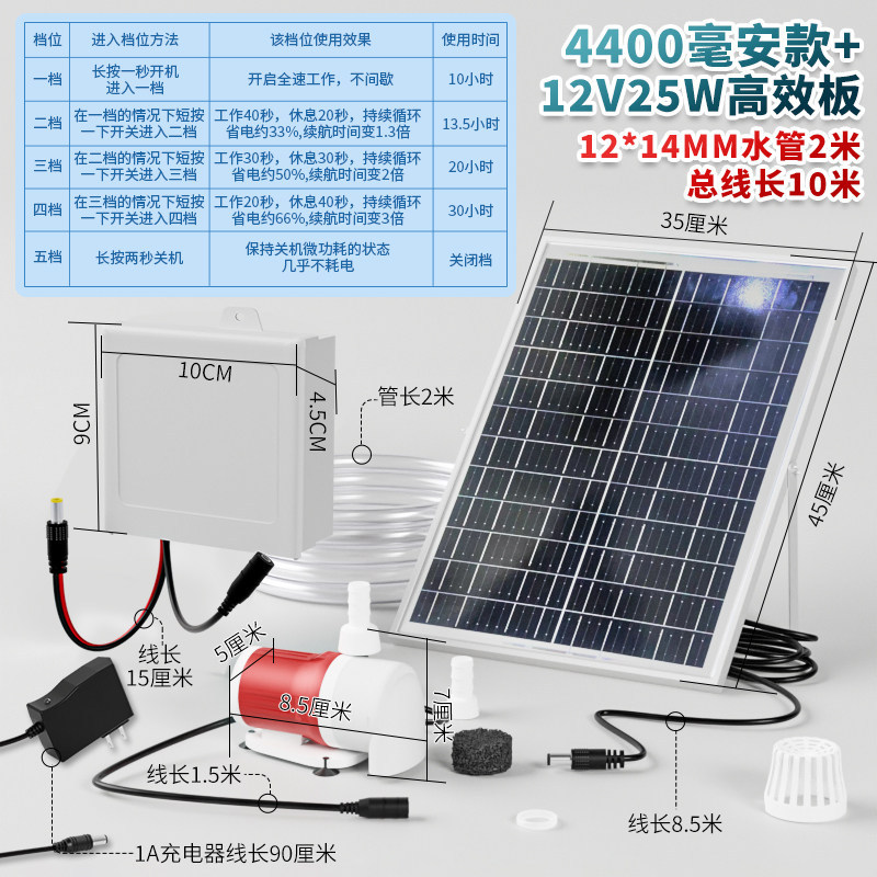 Bomba Sumergible Solar Pequeña 50W 12V de Plástico Reforzado con Ciclo de Filtrado para Fuente image 9
