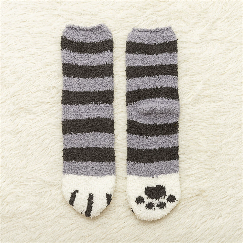 Warm coral velvet socks