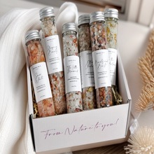 跨境现货喜马拉雅浴盐干花洗澡浴盐纯色瓶装试管装款沐浴盐干花