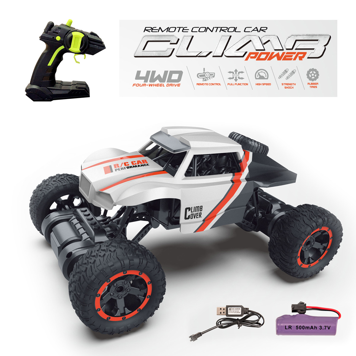 厂家直供跨境遥控越野攀爬车高速四驱特技车模型儿童玩具一件代发|ms