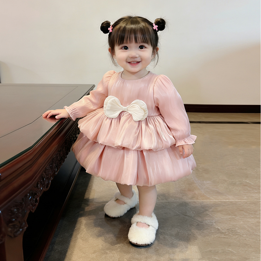 Spring and Autumn Romper Newborn Baby Girl Dress Full Moon Hundred-Day Banquet Cake Dress Tutu Skirt
