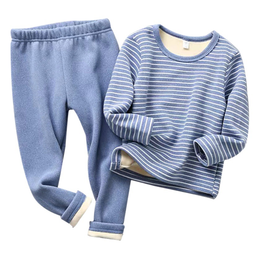 Ropa interior térmica para niños ropa infantil traje engrosado con forro polar ropa de otoño para niños pantalones largos ropa de invierno para niñas traje de dos piezas de moda