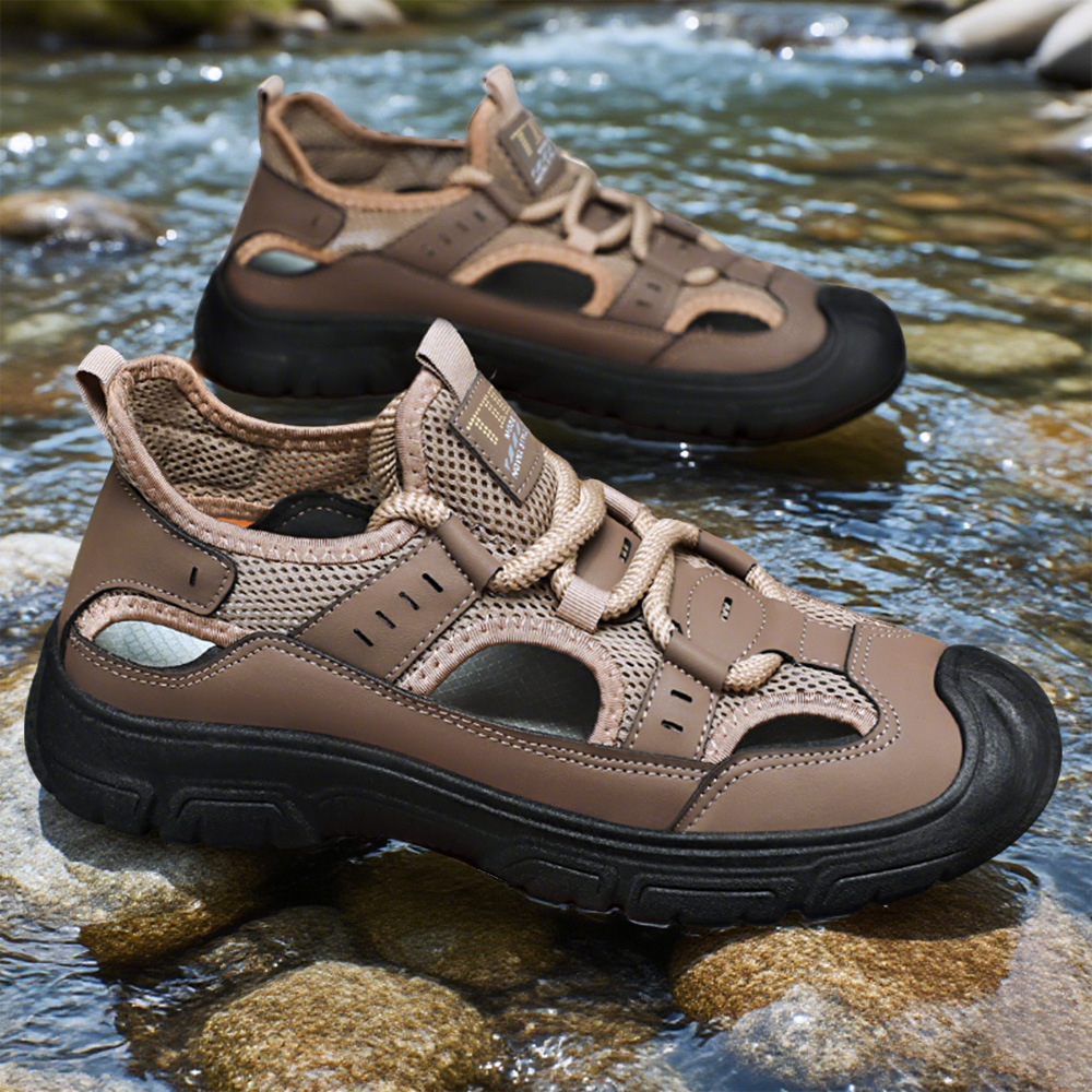 Shoes Men's Summer Men's Shoes Sandals Hollow Breathable Mesh Shoes Beach Shoes Middle-Aged and Elderly Dad's Shoes Casual Shoes Men's Shoes